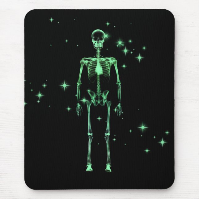 Alfombrilla De Ratón Sparkling X-Ray Skeleton - Verde (Frente)
