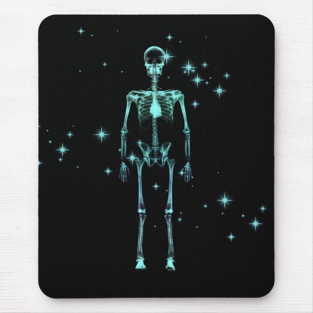 Alfombrilla De Ratón Sparkling X-Ray Skeleton - Verde azulado (Frente)
