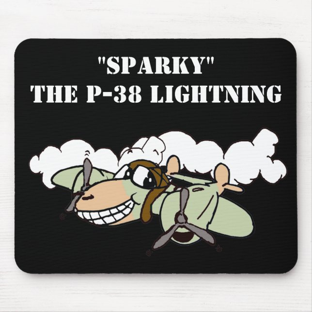 Alfombrilla De Ratón "Sparky" el Personalizado Lightning P-38 (Frente)