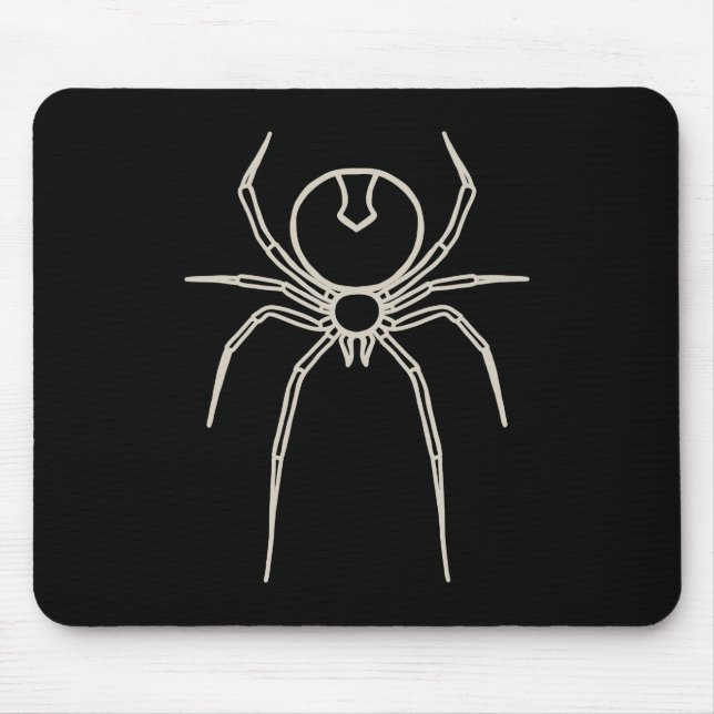 Alfombrilla De Ratón Spider - Blanco negro y negro (Frente)
