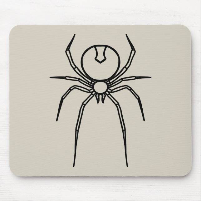 Alfombrilla De Ratón Spider - Blanco óseo y negro mural (Frente)