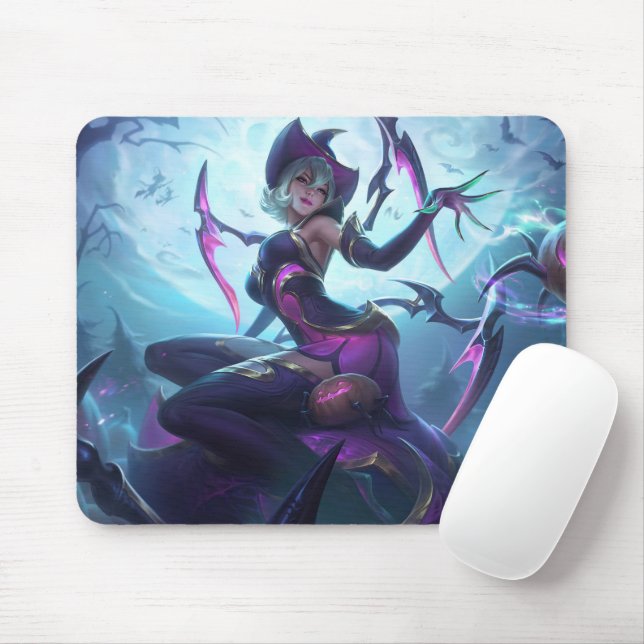 Alfombrilla De Ratón Spider Queen Gaming Mousepad | Diseño de temas gót (Con ratón)