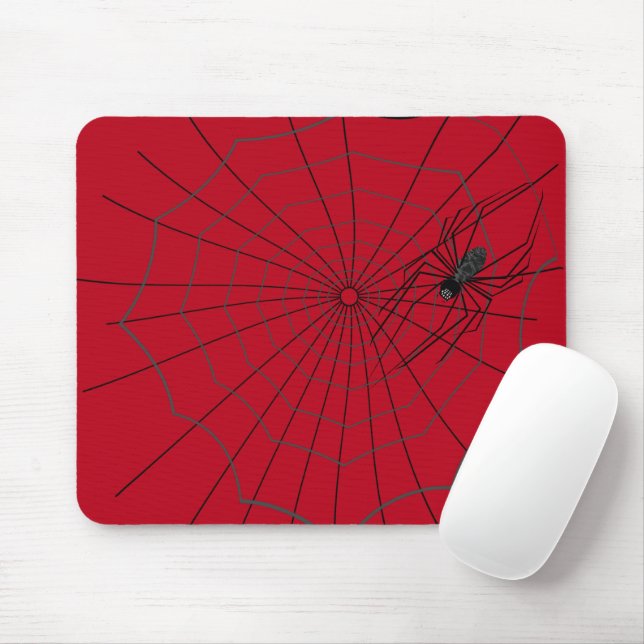 Alfombrilla De Ratón Spider Web Mousepad, rojo oscuro (Con ratón)