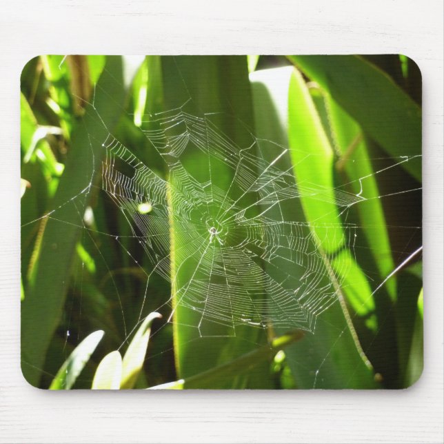 Alfombrilla De Ratón Spiderweb en la naturaleza de las hojas tropicales (Frente)