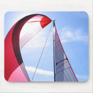 Alfombrilla De Ratón Spinnaker rojo con Sun