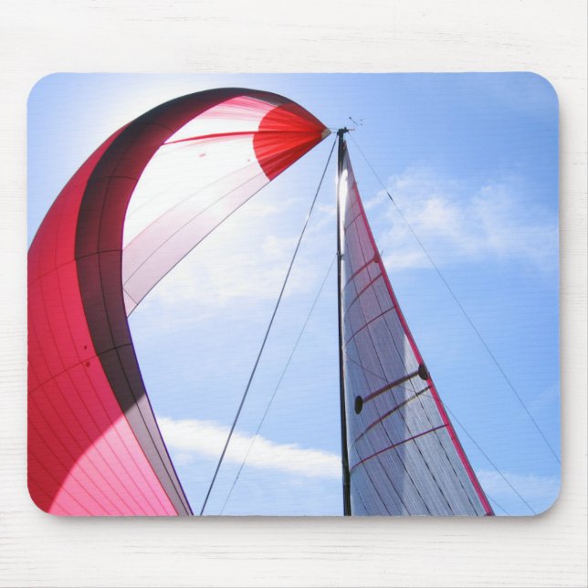 Alfombrilla De Ratón Spinnaker rojo con Sun (Frente)