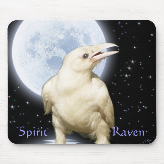 Alfombrilla De Ratón SPIRIT RAVEN Wildlife Fantasy Art (Frente)