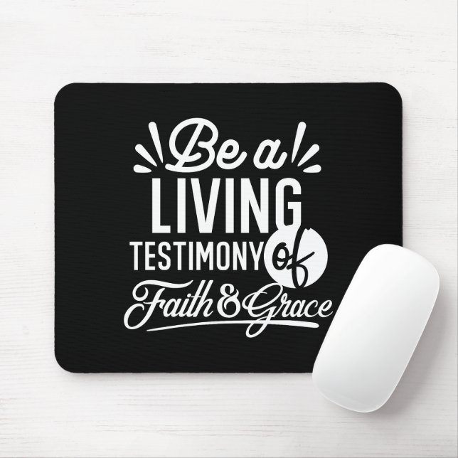 Alfombrilla De Ratón Spiritual Living Testimony Faith and Grace Quote (Con ratón)