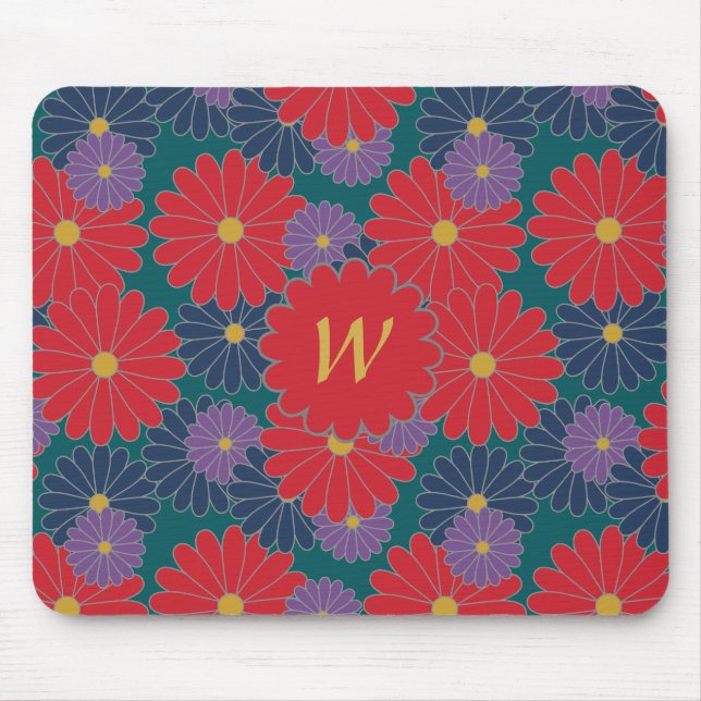 Alfombrilla De Ratón Splashy Fall Floral Mousepad (Frente)