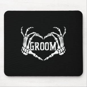 Alfombrilla De Ratón Spooky Groom Skeleton Hands Halloween Engagement W