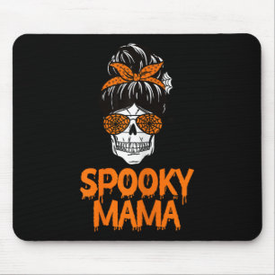 Alfombrilla De Ratón Spooky Mama Lazy Halloween Disstume Skull Messy Bu