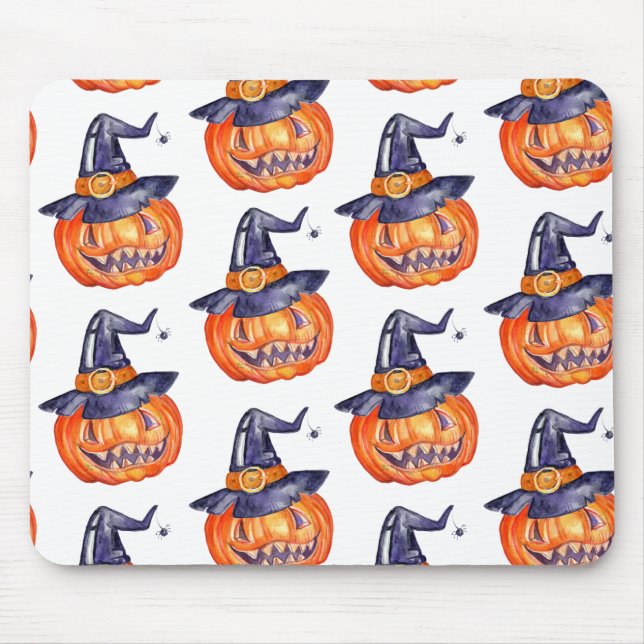Alfombrilla De Ratón Spooky smiling Halloween pumpkin (Frente)