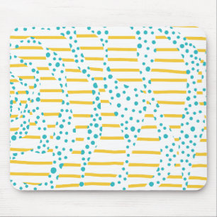Alfombrilla De Ratón Spots & Stripes 2 en turquesa, amarillo y blanco