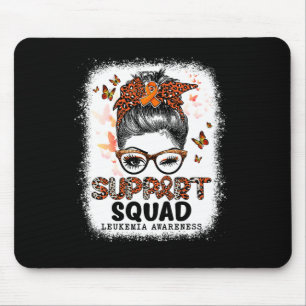 Alfombrilla De Ratón Squad Messy Bun Butterfly Naranja Ribbon Leukemia