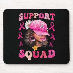 Alfombrilla De Ratón Squad Messy Bun Guerrero Rosa Cáncer de Mama