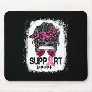 Alfombrilla De Ratón Squad Messy Bun Guerrero Rosa Cáncer de Mama