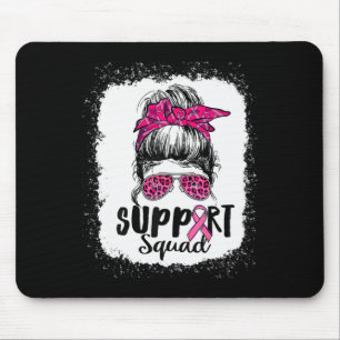 Alfombrilla De Ratón Squad Messy Bun Guerrero Rosa Cáncer de Mama