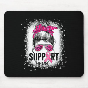 Alfombrilla De Ratón Squad Messy Bun Guerrero Rosa Cáncer de Mama