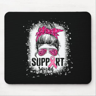 Alfombrilla De Ratón Squad Messy Bun Guerrero Rosa Cáncer de Mama