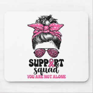 Alfombrilla De Ratón Squad Messy Bun Guerrero Rosa Cáncer de Mama