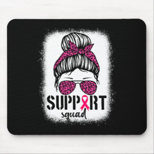 Alfombrilla De Ratón Squad Messy Bun Guerrero Rosa Cáncer de Mama