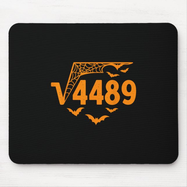 Alfombrilla De Ratón Square Root 4489 Funny Halloween Meme 67 Math Teac (Frente)