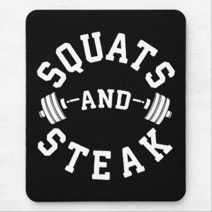 Alfombrilla De Ratón Squats and Steak Day - Día de fugas - Divertido en
