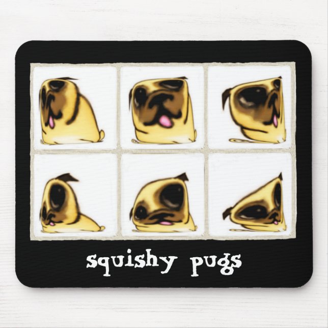 Alfombrilla De Ratón Squishy Pugs Mousepad (Frente)
