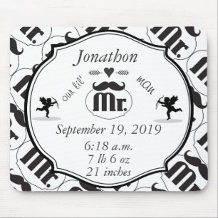 Alfombrilla De Ratón Sr. Mustache Lil Man Baby Boy Stats