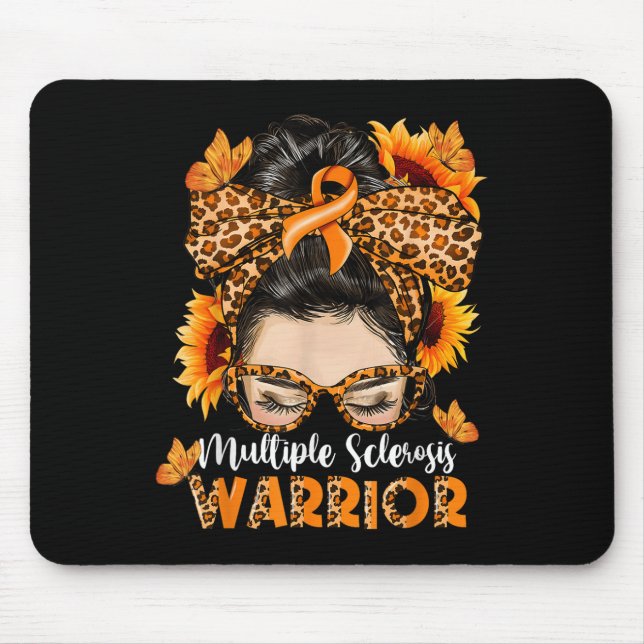 Alfombrilla De Ratón Sra. Múltiple Esclerosis Warrior Awareness Naranja (Frente)