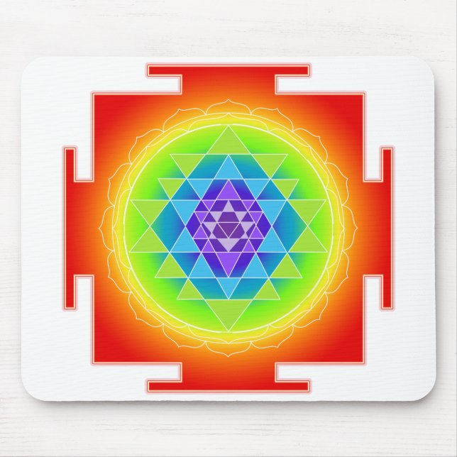 Alfombrilla De Ratón Sri Yantra/Chakra/Arcoíris (Frente)