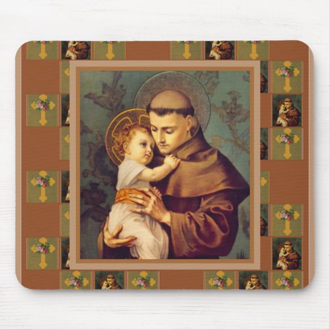 Alfombrilla De Ratón St Anthony de Padua con el bebé Jesús (Frente)