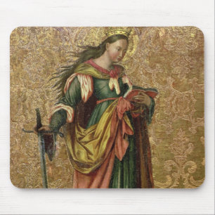 Alfombrilla De Ratón St. Catherine de Alexandría (aceite en el panel)
