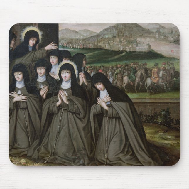 Alfombrilla De Ratón St. Claire con su hermana, Inés y monjas (Frente)