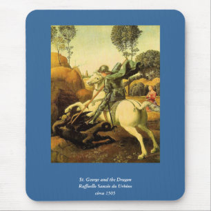 Alfombrilla De Ratón "St. George and the Dragon" de Raphael (alrededor 