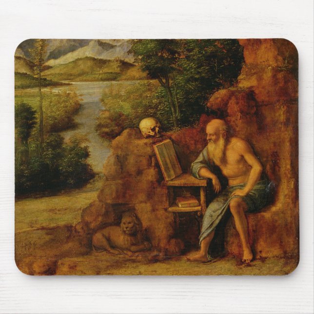 Alfombrilla De Ratón St Jerome, c.1500 (aceite en el panel) (Frente)