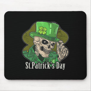 Alfombrilla De Ratón St. Patrick Day Skeleton Clover Fun Sarcástico
