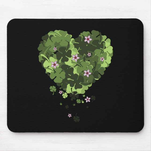 Alfombrilla De Ratón St. Patrick's Clover Heart (Frente)