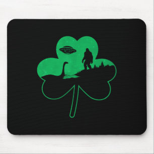 Alfombrilla De Ratón St Patricks Day Bigfoot Nessie Ufo Alien Shamrock