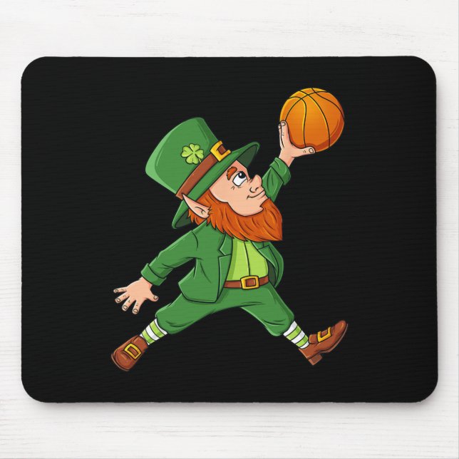 Alfombrilla De Ratón St Patricks Day Leprechaun Basketball Lucky Boys G (Frente)