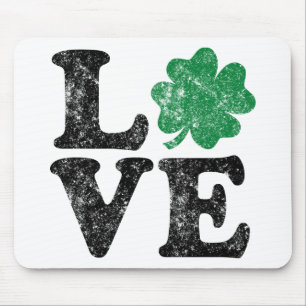 Alfombrilla De Ratón St Patrick's Day LOVE Shamrock Irish
