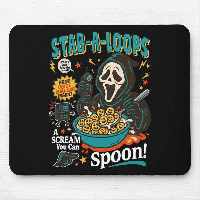 Alfombrilla De Ratón Stab-a-loops Horror Cereal Box Halloween Killer Br (Frente)