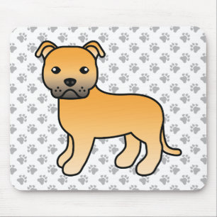 Alfombrilla De Ratón Staffie inglés cervato Perro de dibujos animados l