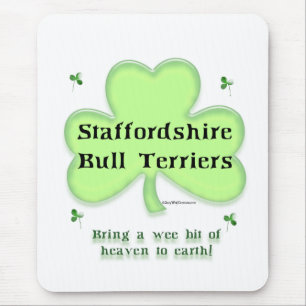 Alfombrilla De Ratón Staffy Heaven; Staffordshire St. Patrick's day