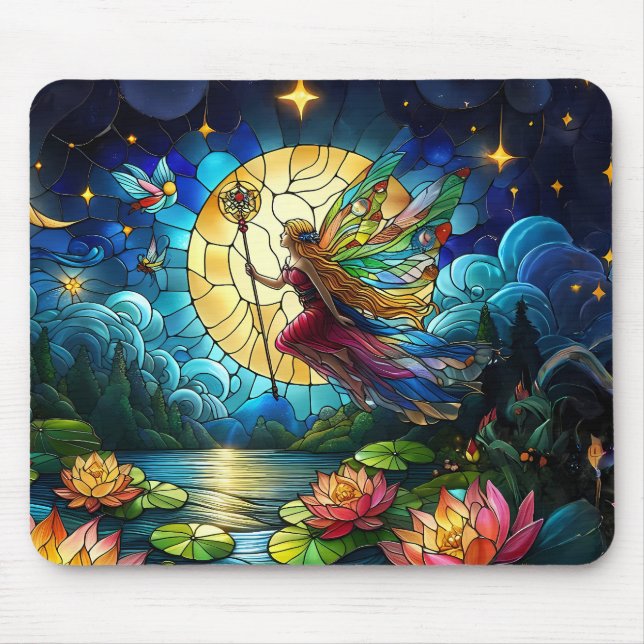 Alfombrilla De Ratón Stained Glass Moonlight Flight Fairy  (Frente)