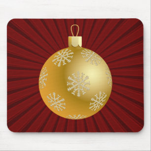 Alfombrilla De Ratón Starburst Stripes Ornament Mousepad, Rojo y Oro