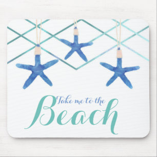 Alfombrilla De Ratón Starfish & Modern Lines Elegant Beach Personalizad