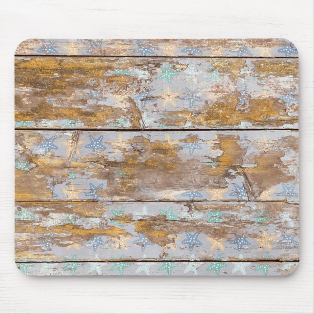 Alfombrilla De Ratón Starfish on Wood (Frente)