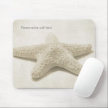Alfombrilla De Ratón Starfish Personalized<br><div class="desc">Starfish beach theme neutral cream tones personalized</div>