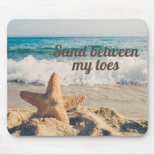 Alfombrilla De Ratón Starfish Sandy Beach Ocean Sand Between Toes